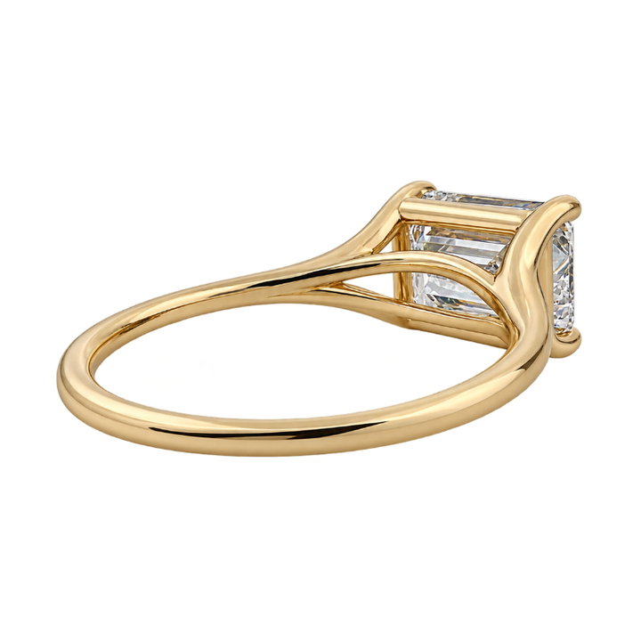 Emilia Emerald Cut 2.45CT Lab Grown Diamond Solitaire Engagement Ring 14K Yellow Gold