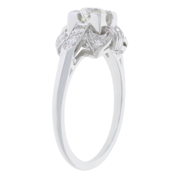 Diamond Vintage Engagement Ring 1930's Platinum .34 CT