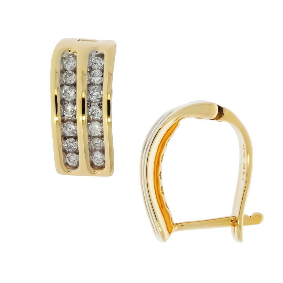 Diamond Channel Hoops 14K Yellow Gold .50 CTW