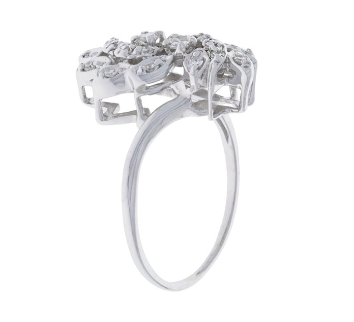 Diamond Cluster Ring 14K White Gold .28 CTW