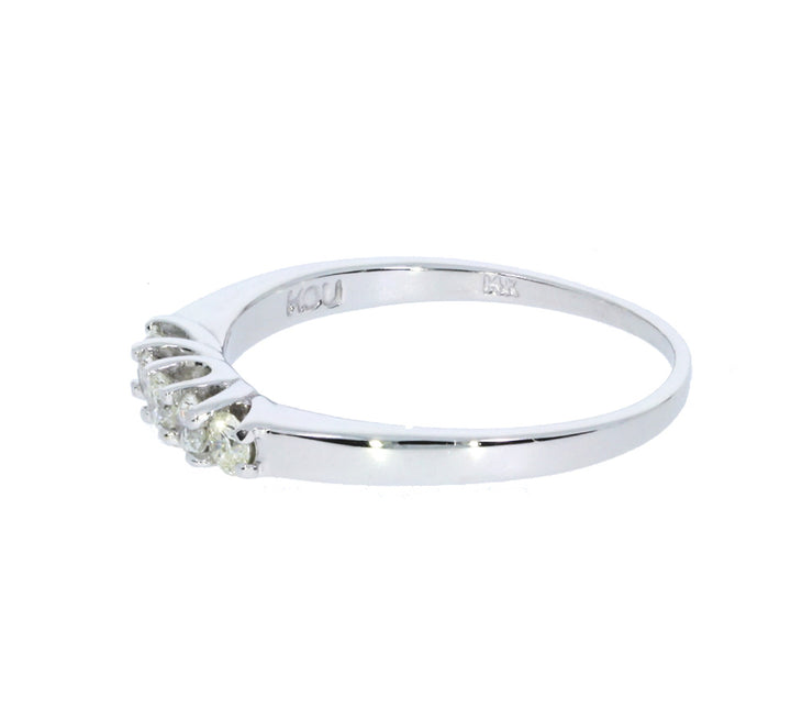 Diamond Five Stone Wedding Band 14K White Gold .25 CTW