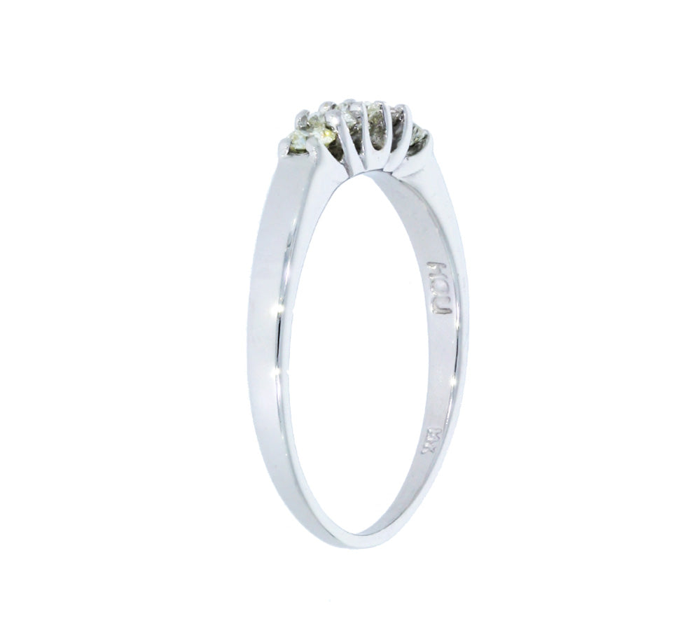 Diamond Five Stone Wedding Band 14K White Gold .25 CTW