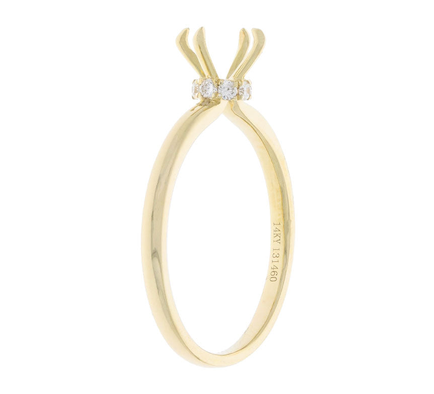 Diamond Hidden Halo Mounting Setting 14K Yellow Gold