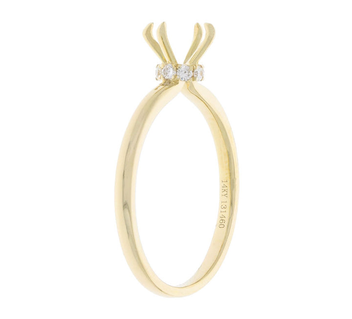 Diamond Hidden Halo Mounting Setting 14K Yellow Gold
