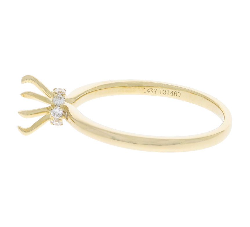 Diamond Hidden Halo Mounting Setting 14K Yellow Gold