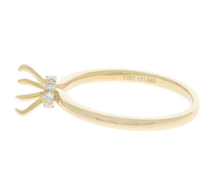 Diamond Hidden Halo Mounting Setting 14K Yellow Gold