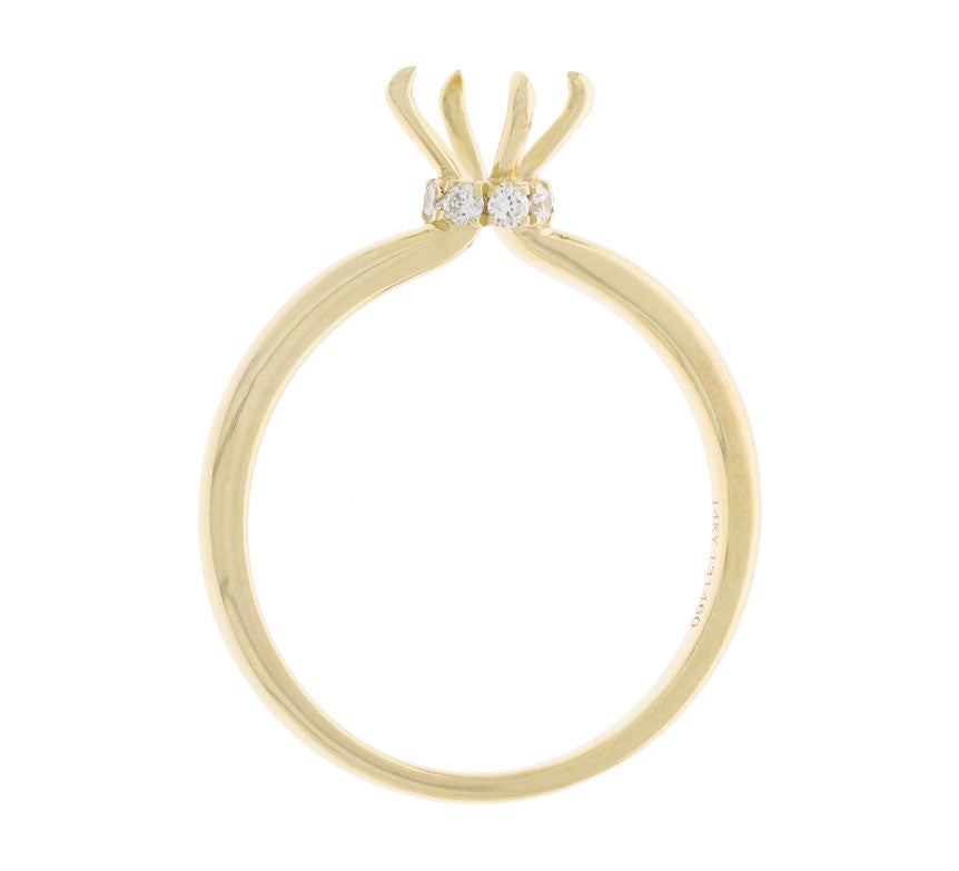 Diamond Hidden Halo Mounting Setting 14K Yellow Gold