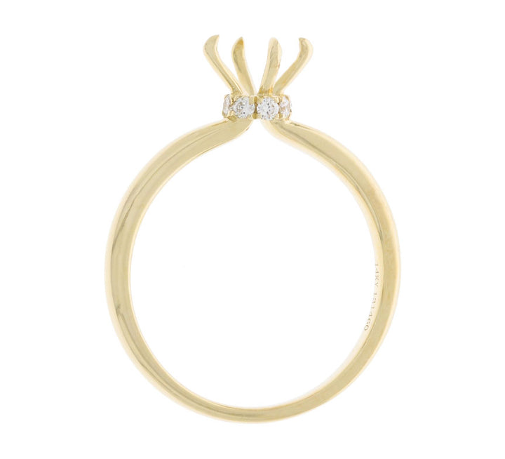 Diamond Hidden Halo Mounting Setting 14K Yellow Gold