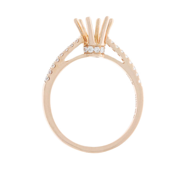 Diamond Hidden Halo Setting 14K Rose Gold