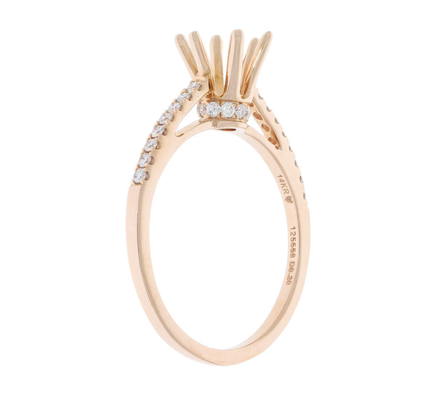 Diamond Hidden Halo Setting 14K Rose Gold