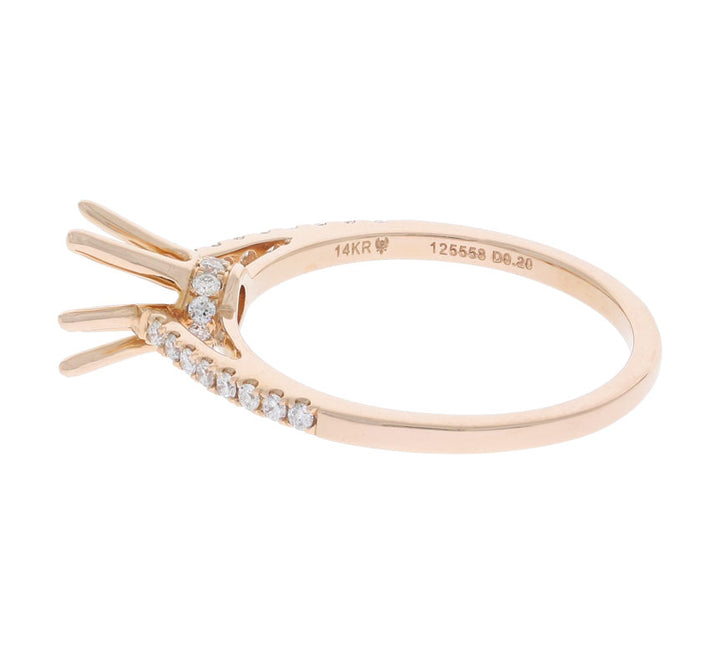 Diamond Hidden Halo Setting 14K Rose Gold