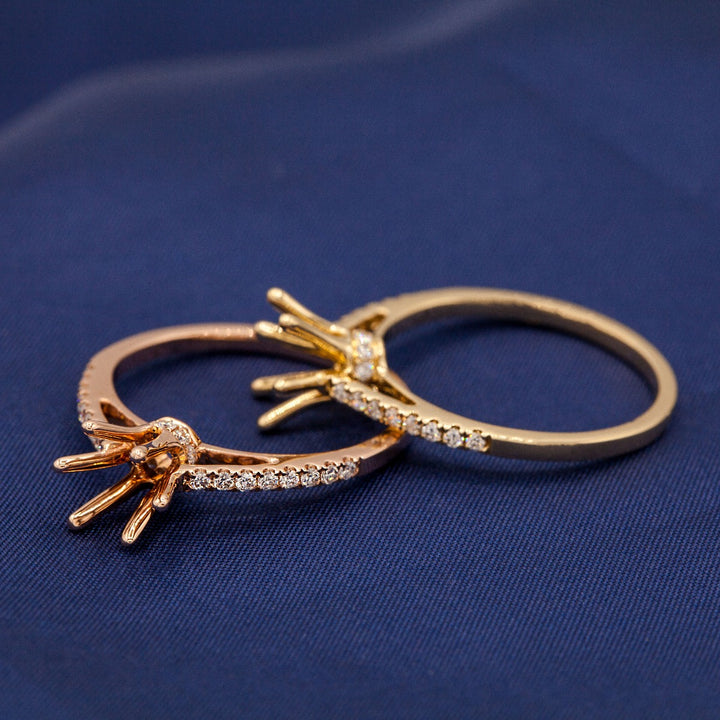 Diamond Hidden Halo Setting 14K Rose Gold