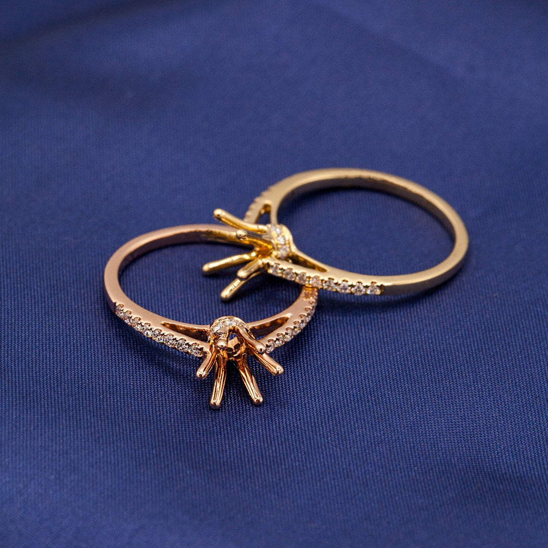 Diamond Hidden Halo Setting 14K Rose Gold