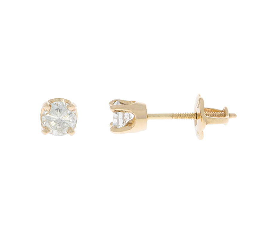 Diamond Stud Earrings 14K Yellow Gold .10CTW