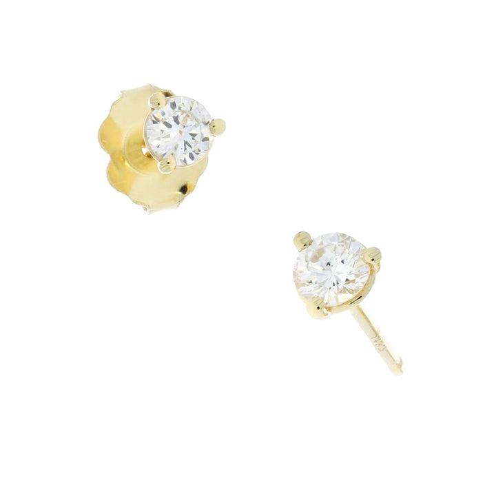 Round Diamond Stud Earrings 14K Yellow Gold .25CTW