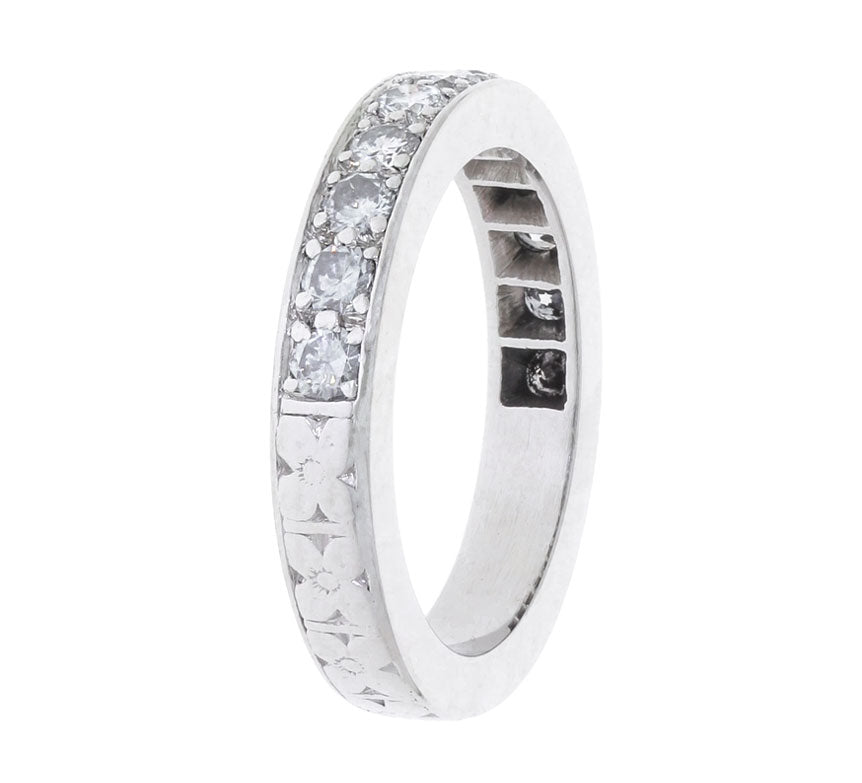 Diamond Floral Band Platinum .50 CTW