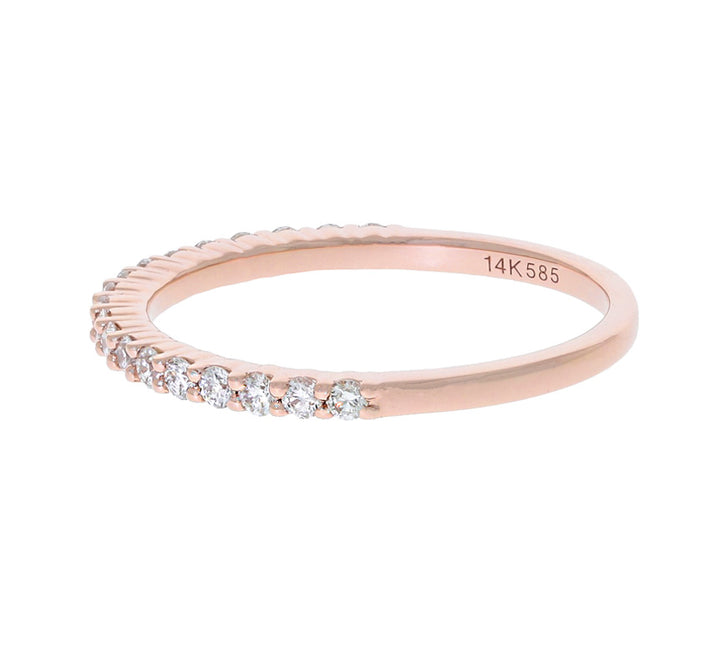 Diamond Wedding Band 14K Rose Gold .19 CTW