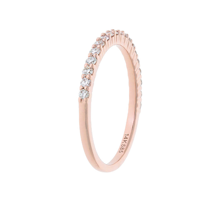 Diamond Wedding Band 14K Rose Gold .19 CTW