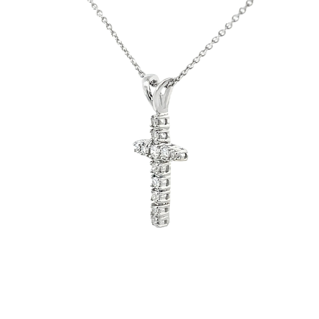 Diamond Cross 14K White Gold .20CT