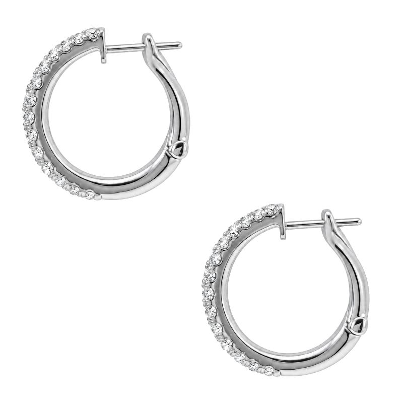 Classic Diamond Hoops 14K White Gold 20MM .68CTW