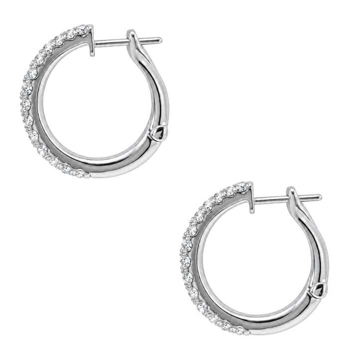 Classic Diamond Hoops 14K White Gold 20MM .68CTW