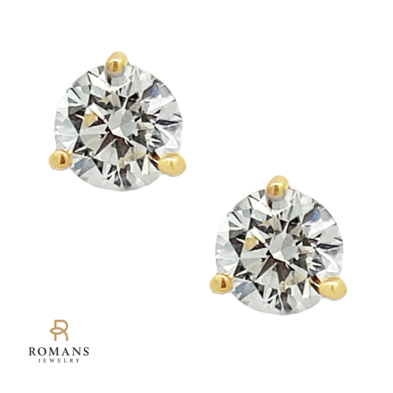 Martini Diamond Studs 14K Yellow Gold 0.83CT