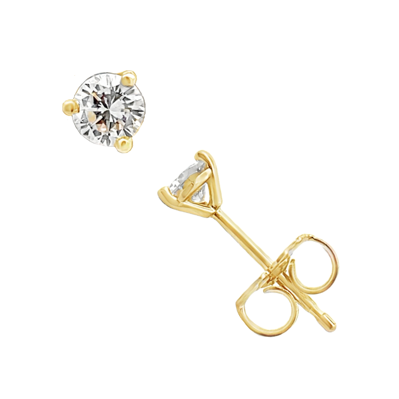 Martini Diamond Studs 14K Yellow Gold .30CT