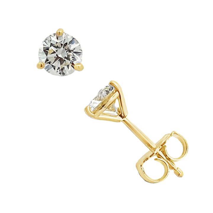 Martini Diamond Studs 14K Yellow Gold 0.83CT