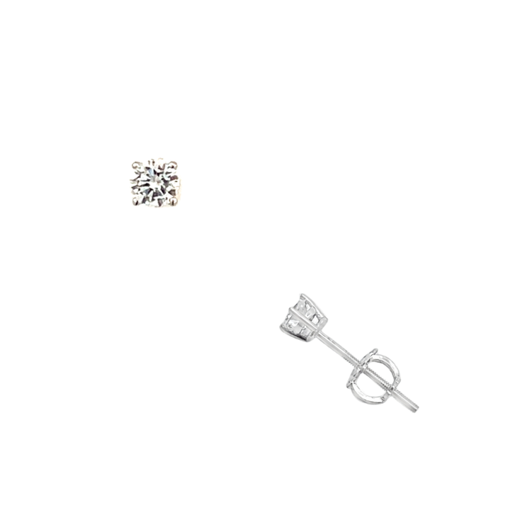 Diamond Round Studs Platinum .25CTW
