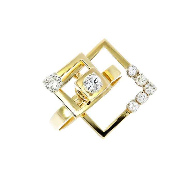 Diamond Swinger Fidget Ring 14K Yellow Gold .56 CTW