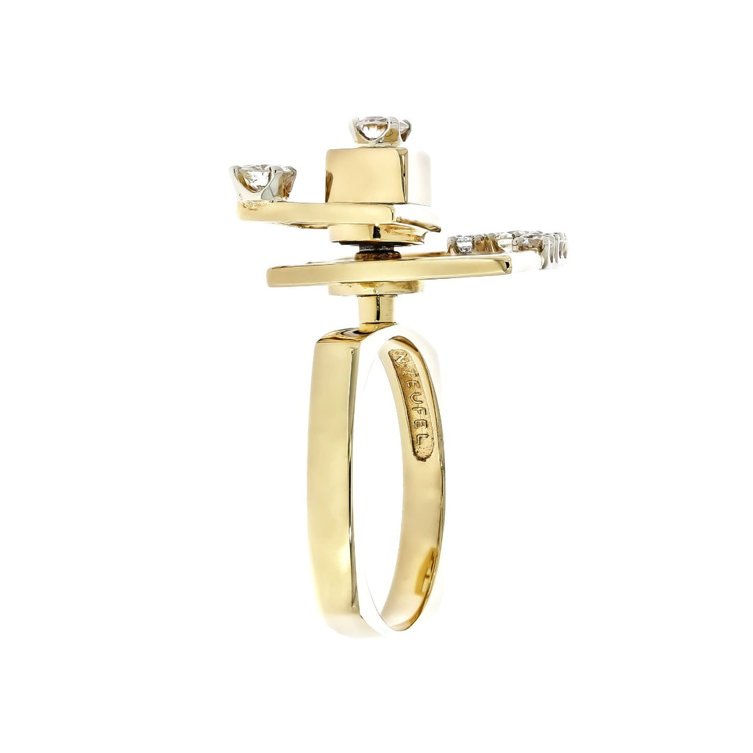 Diamond Swinger Fidget Ring 14K Yellow Gold .56 CTW