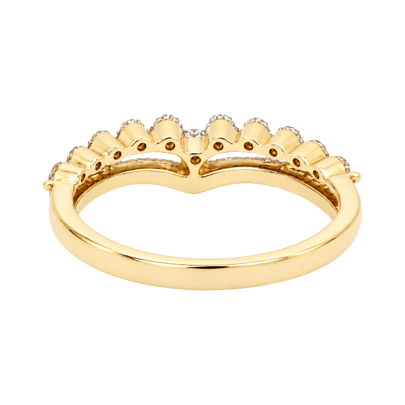 Double Chevron Diamond Band 14K Yellow Gold .54CTW