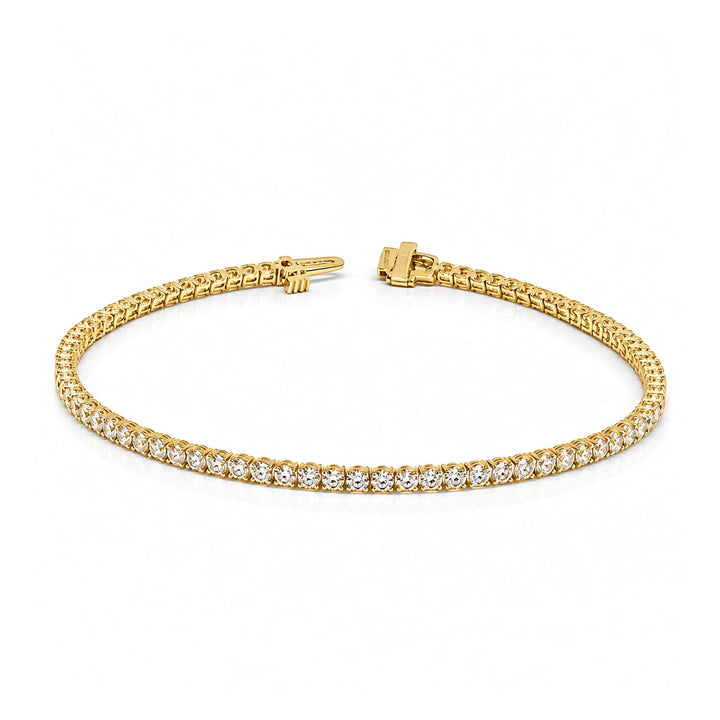 Natural Diamond Tennis Bracelet 14K Yellow Gold 2CTW