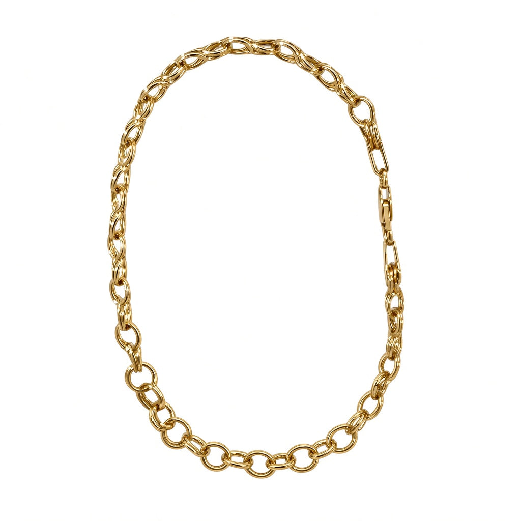 Fancy Link Stackable Bracelet 14K Yellow Gold