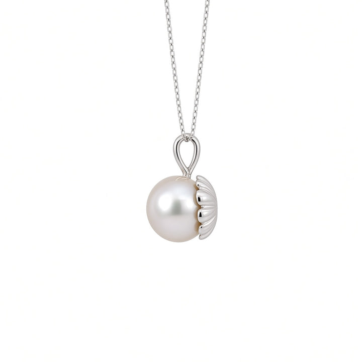 Non-Cultured Pearl Pendant 6MM 14K White Gold