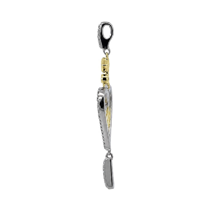 Diamond Double Heart Drop Pendant .31CTW 14K Two Tone