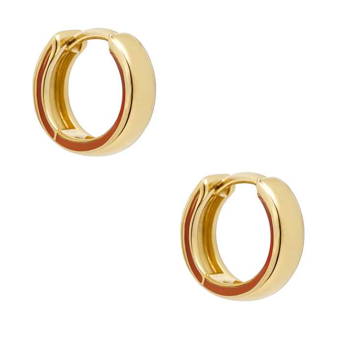 Small Diamond Bezel Huggie Hoops 14K Yellow Gold .09CTW