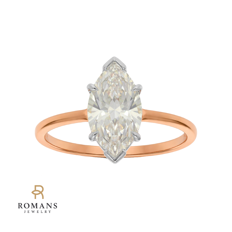 Covenant Hidden Halo Oval Engagement Ring 14K Two Tone