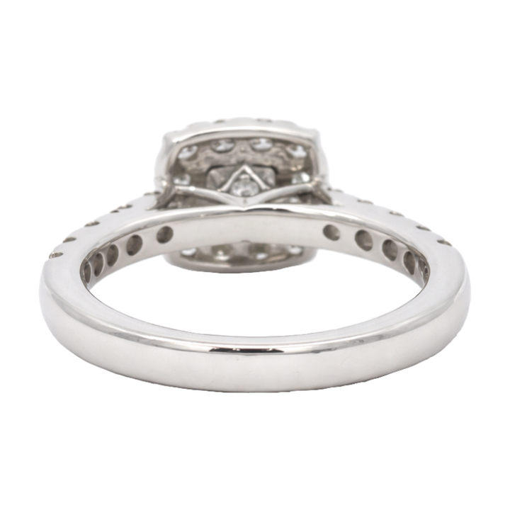 Princess Cut Diamond Halo Platinum Engagement Ring .70CT