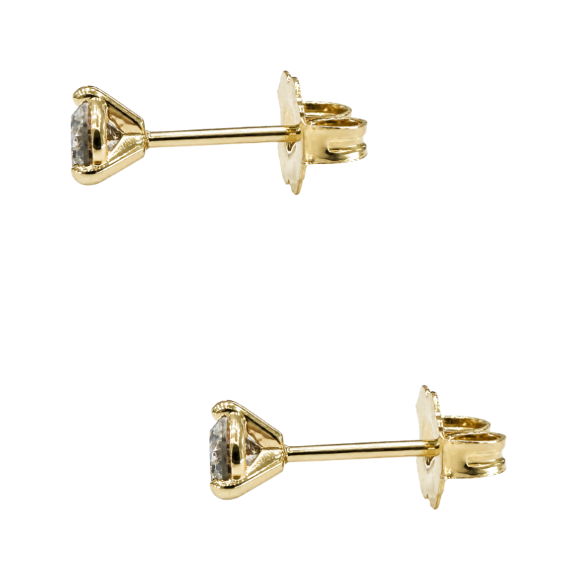 Martini Diamond Stud Earrings 0.51CTW 14K Yellow Gold
