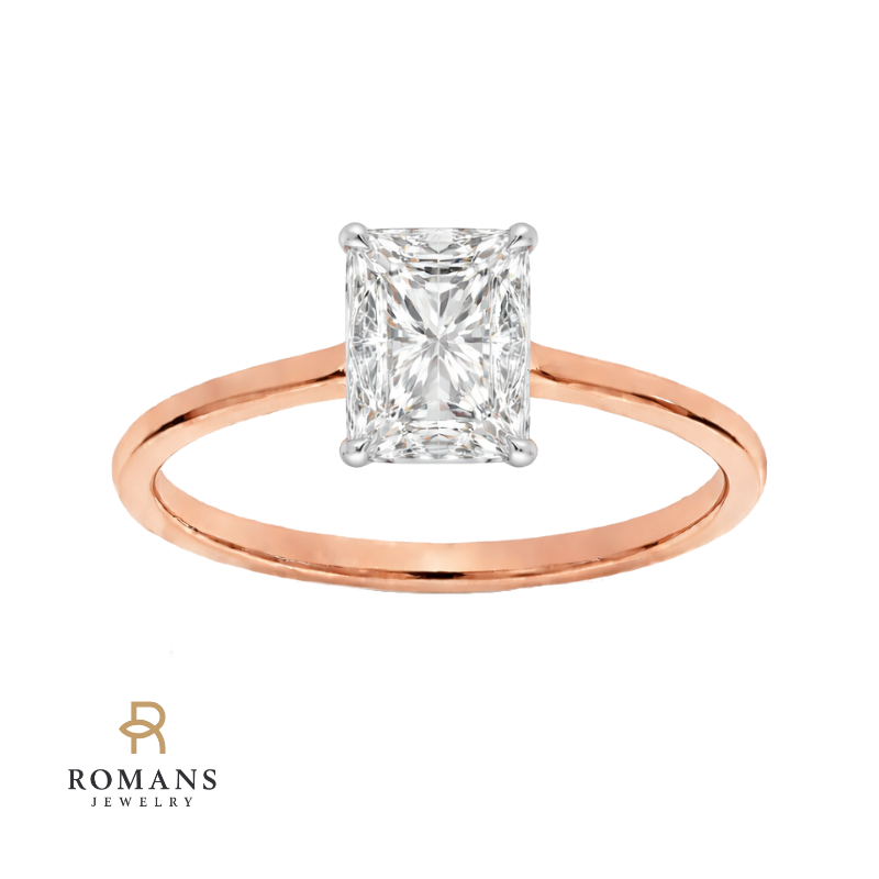 Covenant Hidden Halo Oval Engagement Ring 14K Two Tone