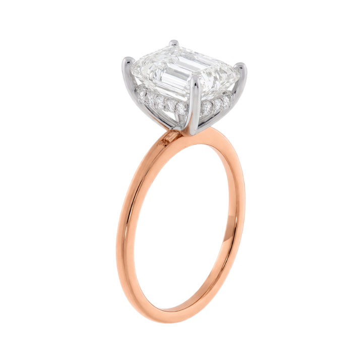 Covenant Hidden Halo Oval Engagement Ring 14K Two Tone