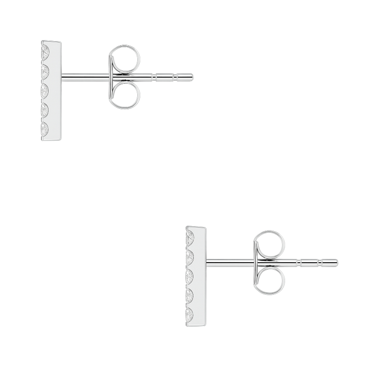 Bar Diamond Studs 14K White Gold .13CTW