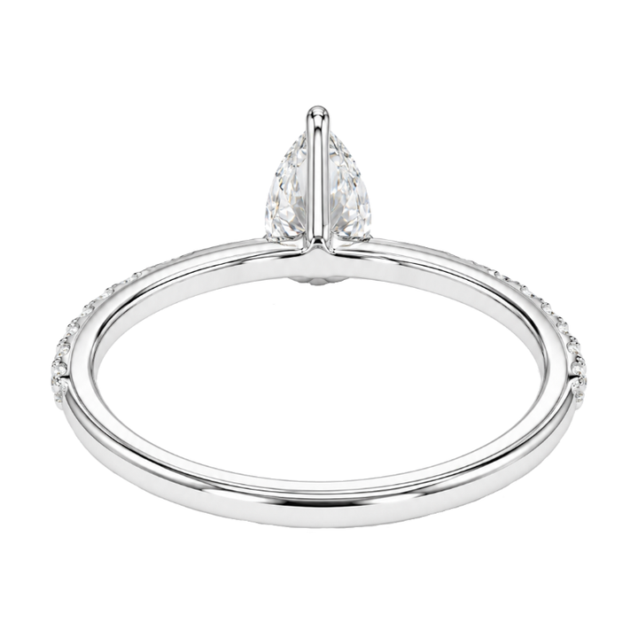 Pear Diamond Engagement Ring .96CT 14K White Gold