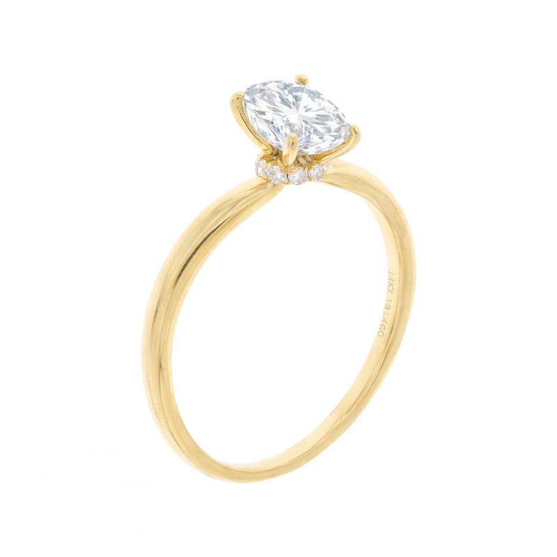 Diamond Hidden Halo Mounting Setting 14K Yellow Gold