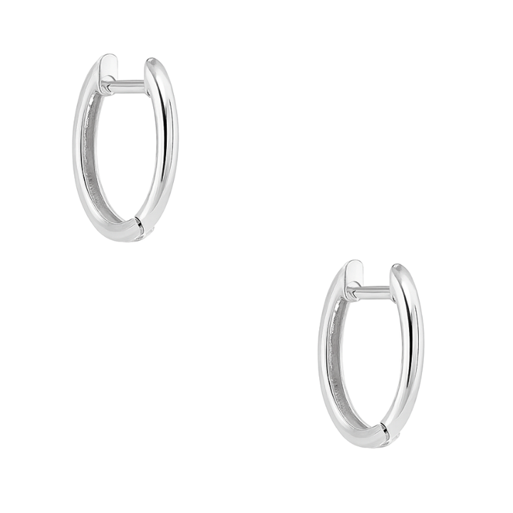 Minimal Diamond Huggie Earrings in 14K White Gold .10CTW