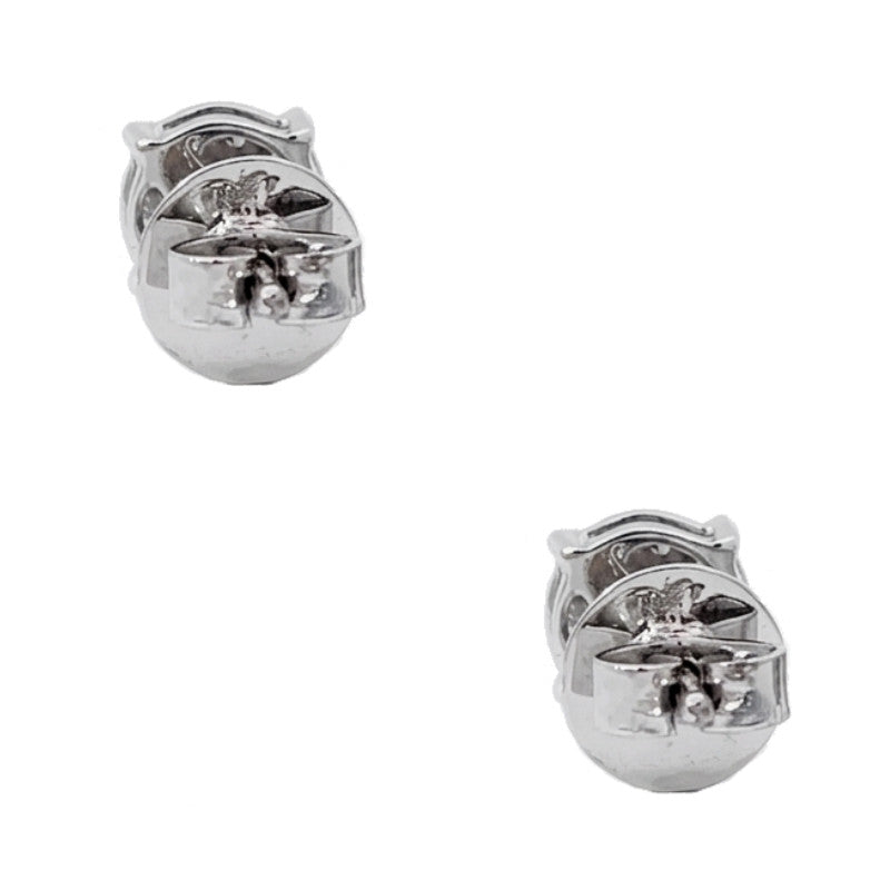 Cluster Diamond Stud Natural Earrings 14K White Gold .40CTW