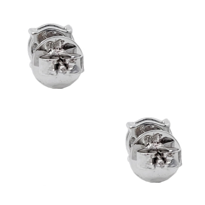Cluster Diamond Stud Natural Earrings 14K White Gold .40CTW