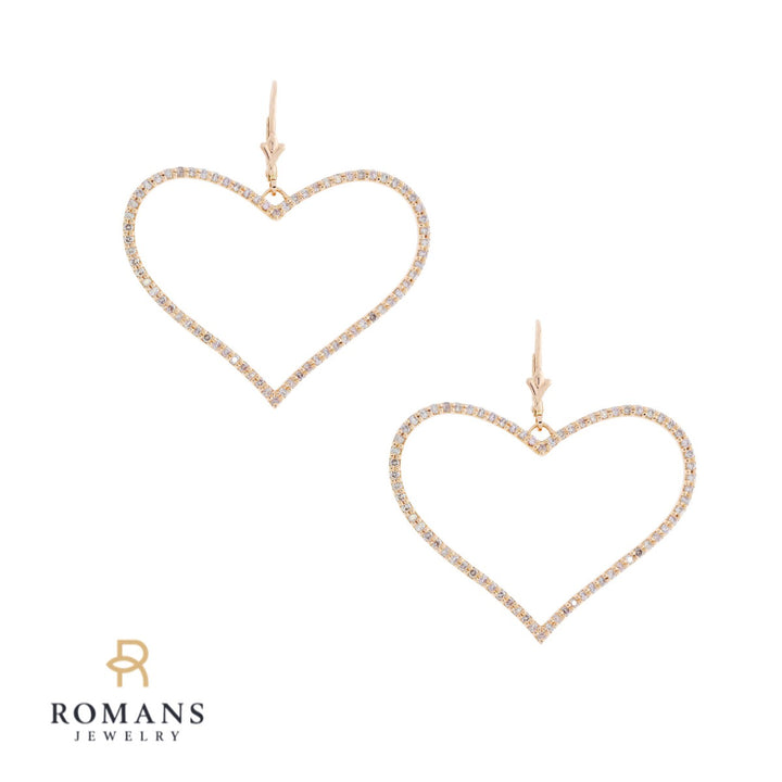 Heart Pink Diamond Earrings 14K Rose Gold