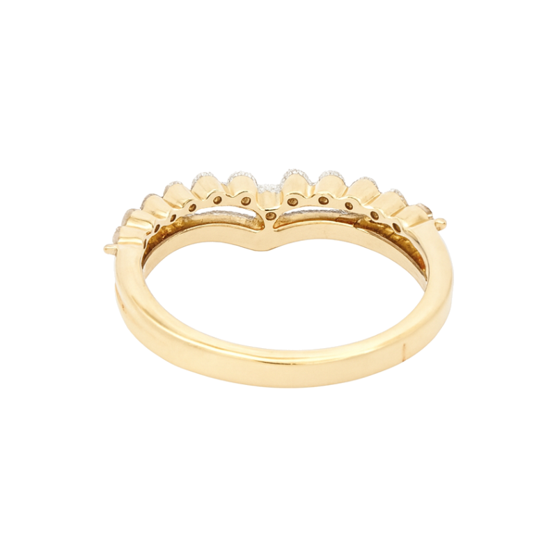 Double Chevron Diamond Band 14K Yellow Gold .53CTW